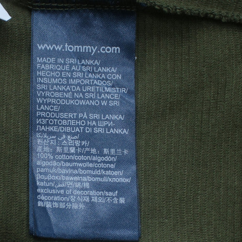 Tommy Hilfiger Men's Green Cotton Crew Neck Sweatshirt M