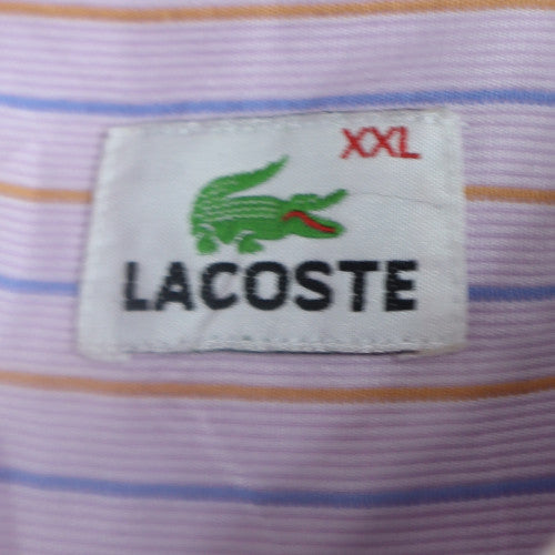 Lacoste Men's Multicoloured Striped Cotton Button-Up Shirt 2XL