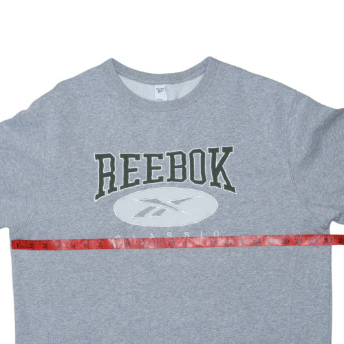 Reebok Men's Grey Classic Logo Crew Neck Sweatshirt L