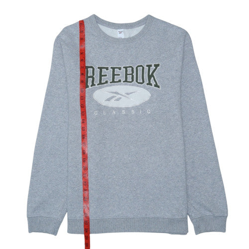 Reebok Men's Grey Classic Logo Crew Neck Sweatshirt L