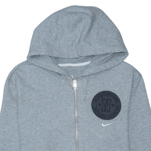 Nike Men's Grey Full Zip Hoodie L Regular Athletic Dept Logo