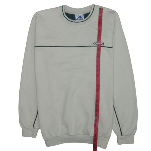 Adidas Mens Beige Crew Neck Pullover Sweatshirt L Relaxed Fit