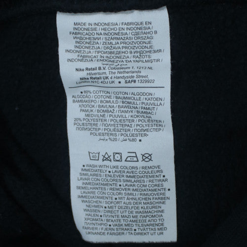 Nike Men Black Large Crew Neck Pullover Sweatshirt Fleece Cotton Blend