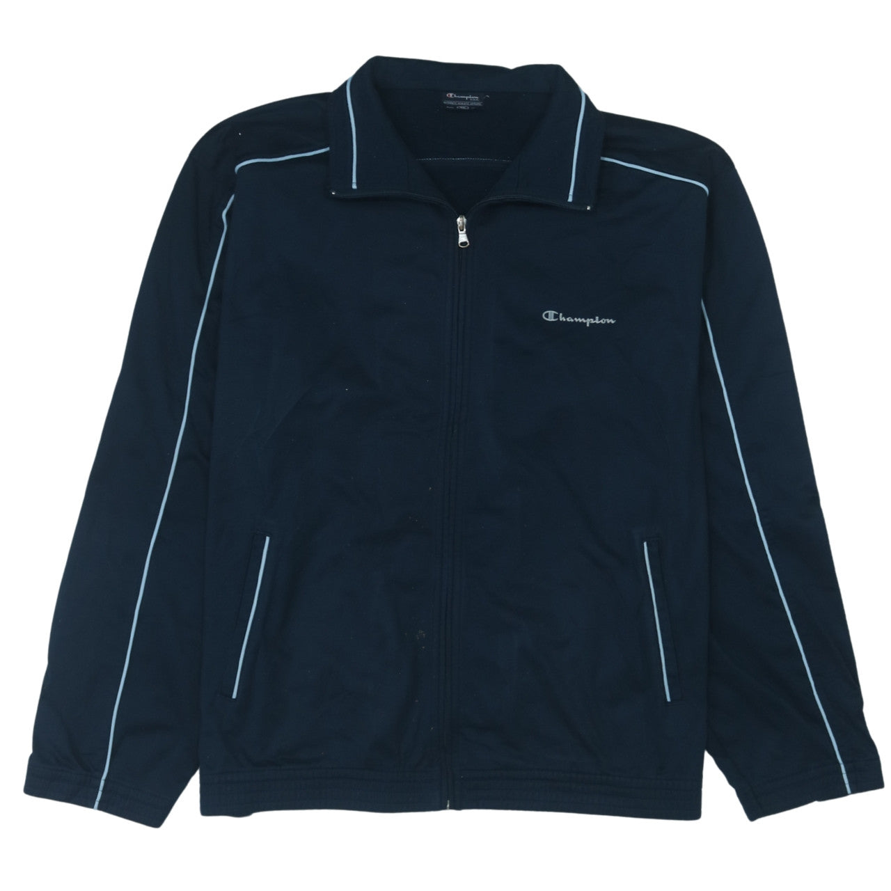 Champion Men's Blue Full Zip Collared Sweatshirt XL