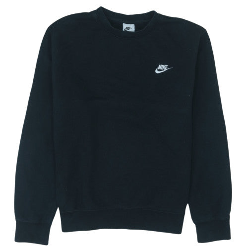 Nike Women Black Crew Neck Pullover Sweatshirt Size M Cotton Blend