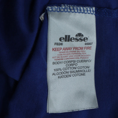 Ellesse Men's Blue Crew Neck Short Sleeve Logo T-Shirt Size L