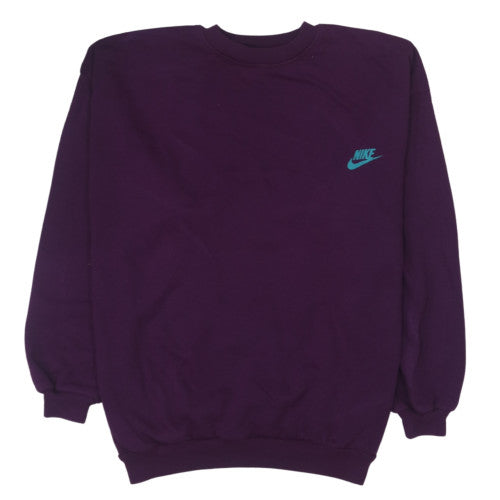 Nike Womens Purple Crew Neck Pullover Sweatshirt XXL Cotton Blend