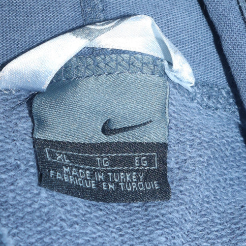 Nike Men's Blue XL Pullover Hoodie – Embroidered Logo Jersey Sweatshirt