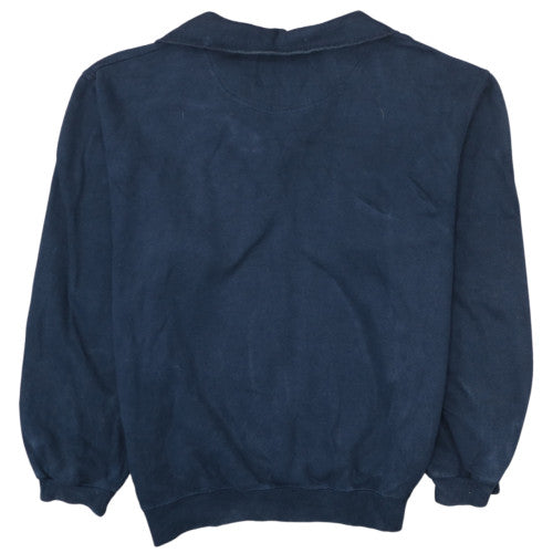 Champion Men's Blue 1/4 Zip Embroidered Logo Fleece Sweatshirt M