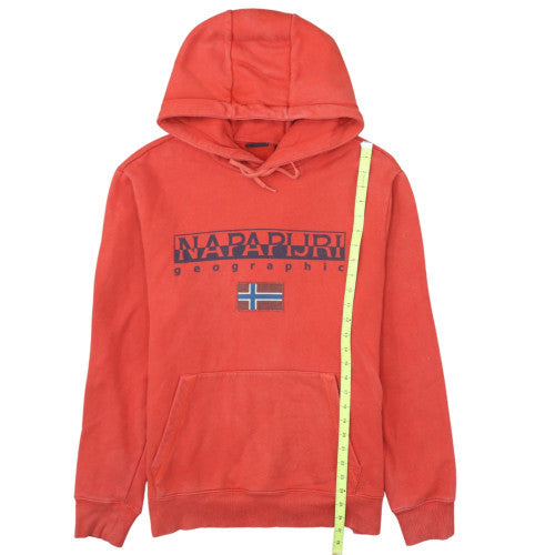 Napapijri Men's Red XL Pullover Hoodie Outdoor Fleece Cotton