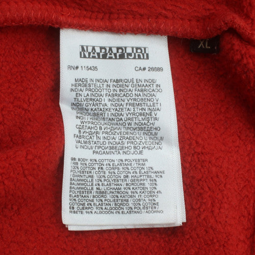 Napapijri Men's Red XL Pullover Hoodie Outdoor Fleece Cotton