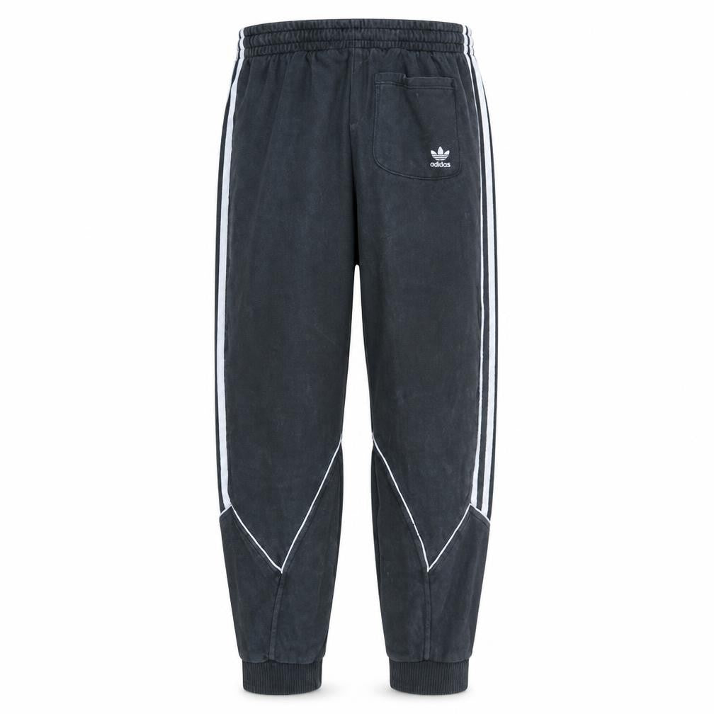 Adidas Mens Black L Jogger Sweatpants with White Stripes