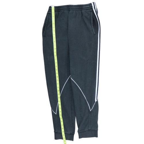 Adidas Mens Black L Jogger Sweatpants with White Stripes
