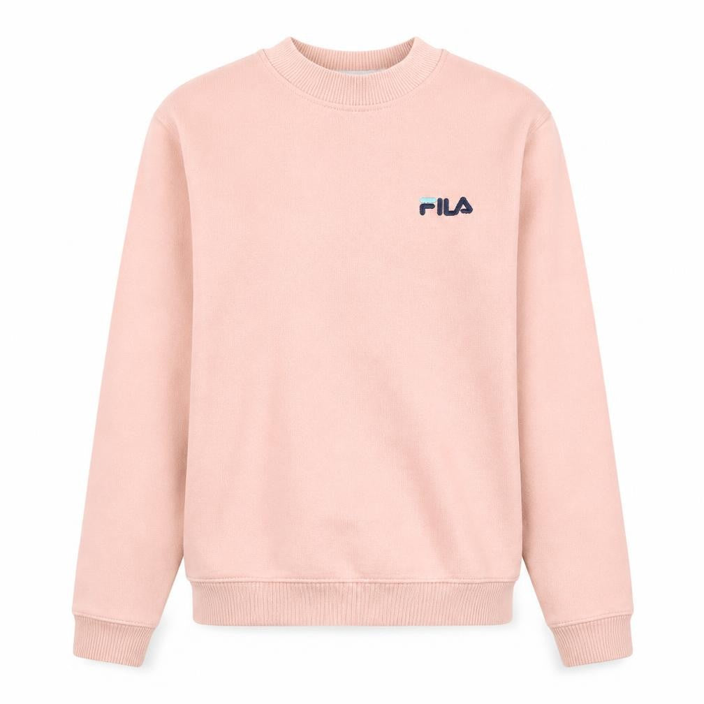 Fila Womens Pink Pullover Sweatshirt Medium Cotton Blend Crew Neck