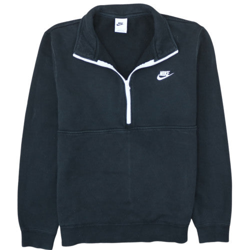 Nike Women’s Black 1/2 Zip Fleece Sweatshirt L Relaxed Fit Pullover