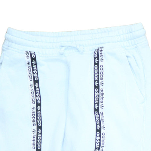 adidas Womens Blue Jogger Trousers Size 14 Logo Stripe Cuffed Track Pants