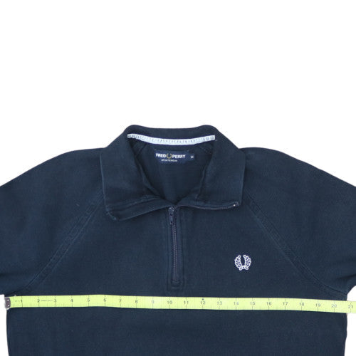 Fred Perry Men’s Blue 1/4 Zip Sweatshirt M Cotton Blend