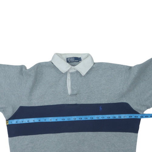 Polo Ralph Lauren Men's Grey Long Sleeve Rugby Polo Size S