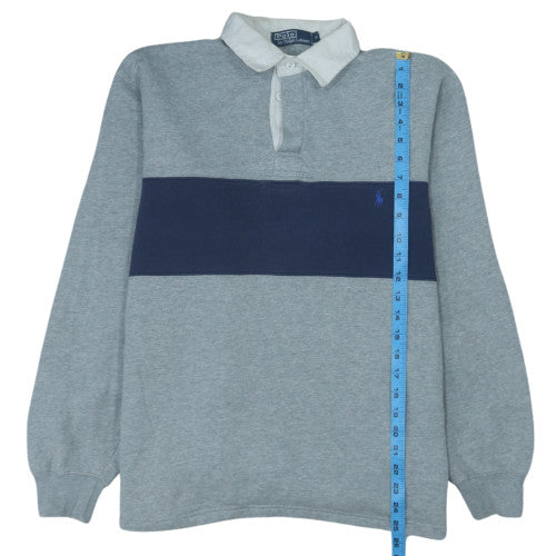 Polo Ralph Lauren Men's Grey Long Sleeve Rugby Polo Size S