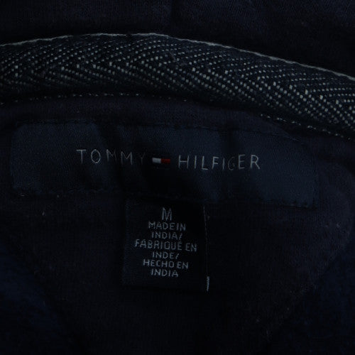 Tommy Hilfiger Men's Blue Henley Hoodie Size M Fleece Sweatshirt
