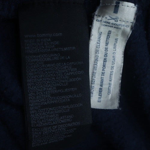 Tommy Hilfiger Men's Blue Henley Hoodie Size M Fleece Sweatshirt