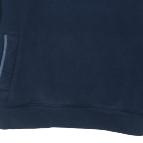 Tommy Hilfiger Men's Blue Henley Hoodie Size M Fleece Sweatshirt