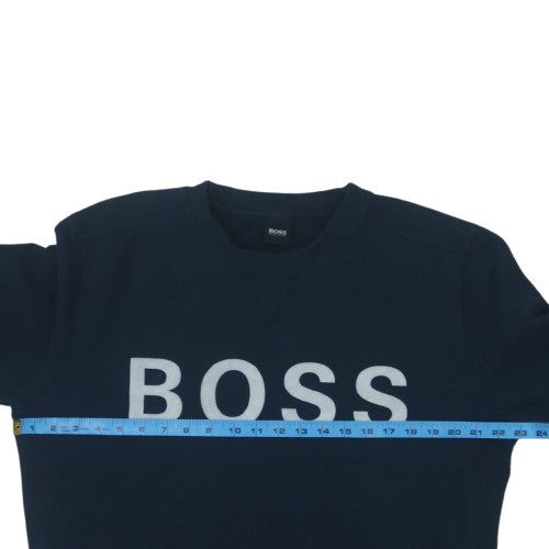 Hugo Boss Men's Blue XL Logo Pullover Sweatshirt
