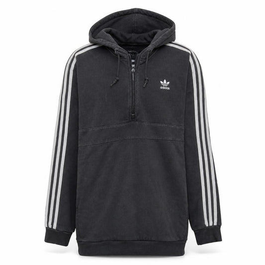 Adidas Men's Black Half Zip Hoodie Medium Regular Fit Sportswear