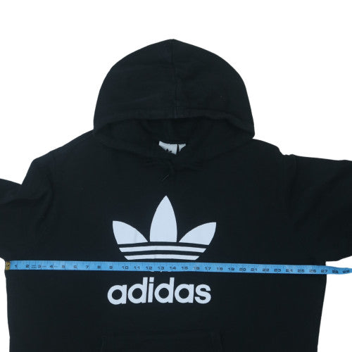 Adidas Men's Black 2XL Pullover Hoodie with Logo and Pockets