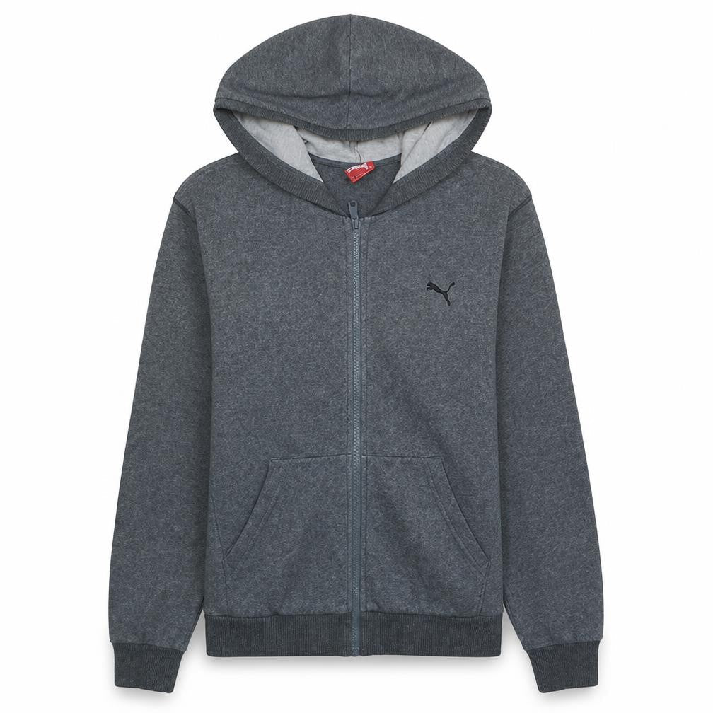 Puma Men's Grey Full Zip Hoodie M Classic Logo Style