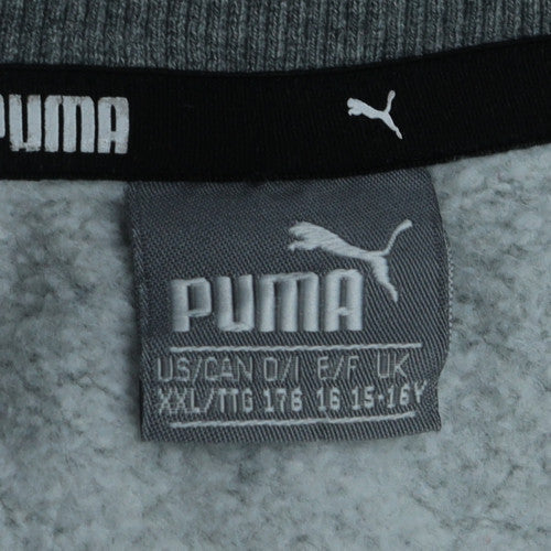 Puma Boys Grey 15-16 Years Pullover Fleece Sweatshirt with Logo
