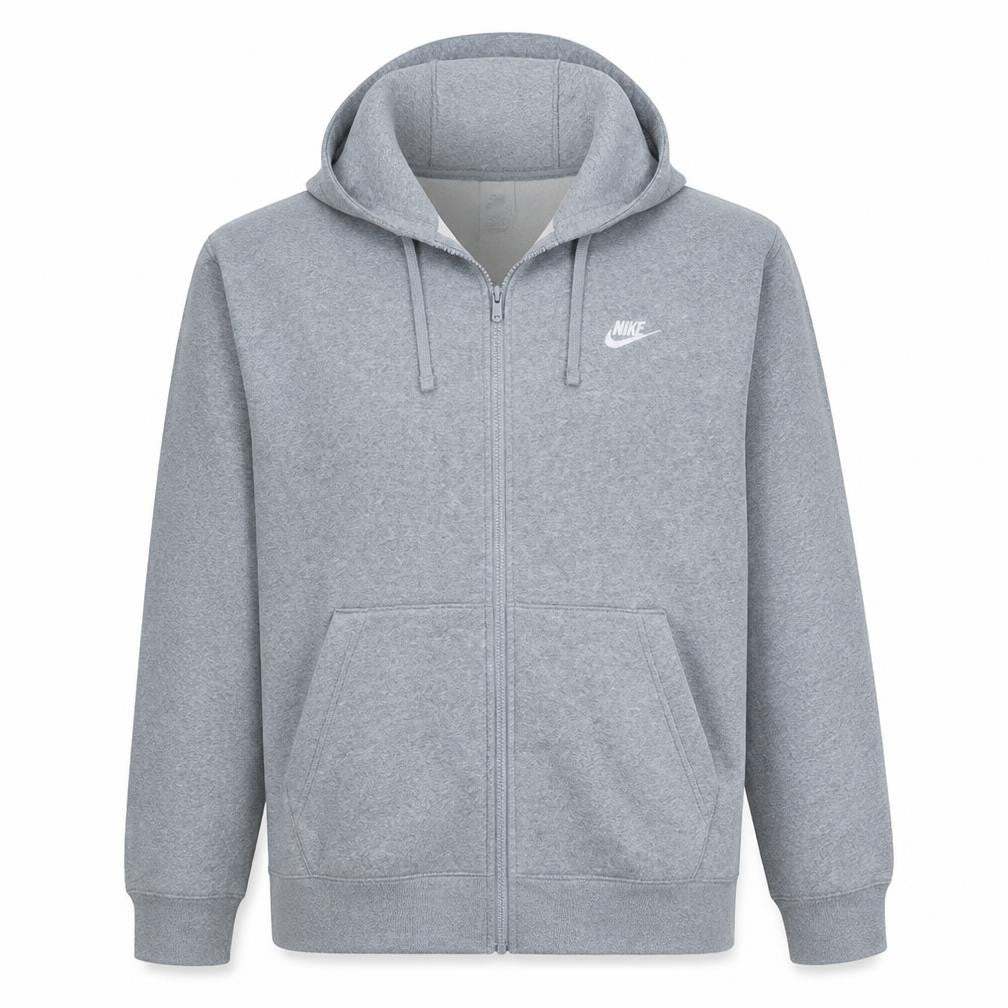 Nike Men's Grey Full Zip Hoodie 2XL Regular Fit Sportswear