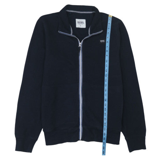Diesel Men's Black XL Full Zip Track Jacket - Cotton Blend