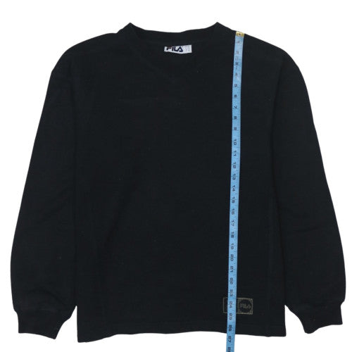 FILA Men's Black Medium Pullover Sweatshirt Crew Neck Logo