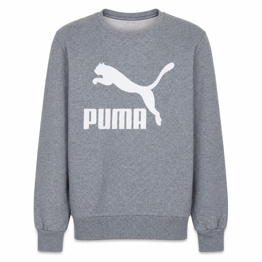 Puma Men Grey Small Crew Neck Pullover Sweatshirt