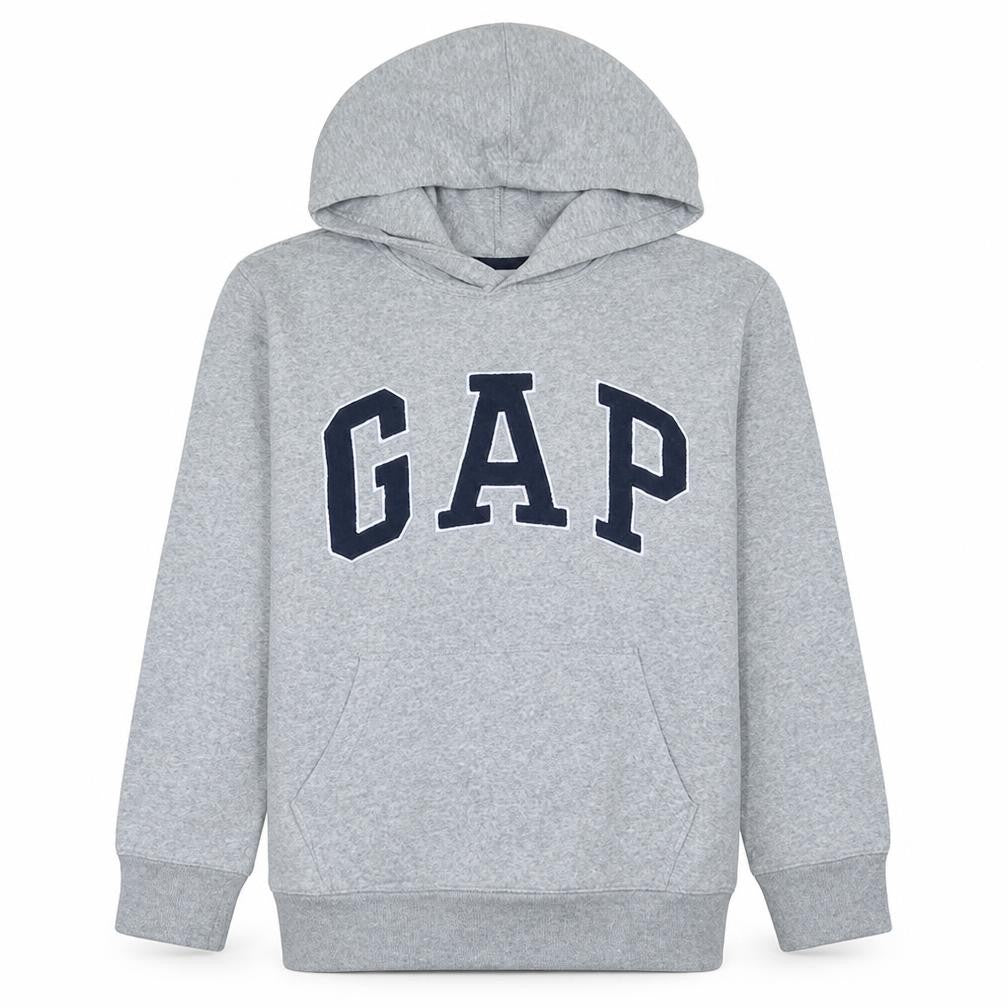 Gap Boys Grey Pullover Hoodie XL 12-13 Years Fleece Logo Sweatshirt
