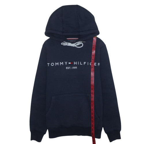 Tommy Hilfiger Men's Blue Pullover Hoodie Small Fleece Logo Sweatshirt