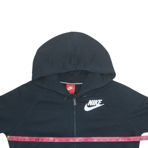Nike Women’s Black Full Zip Hoodie Size L Cotton Blend Sweatshirt