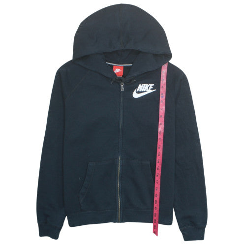 Nike Women’s Black Full Zip Hoodie Size L Cotton Blend Sweatshirt