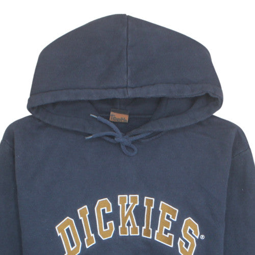 Dickies Men's Blue Pullover Hoodie Large Fleece Logo Sweatshirt