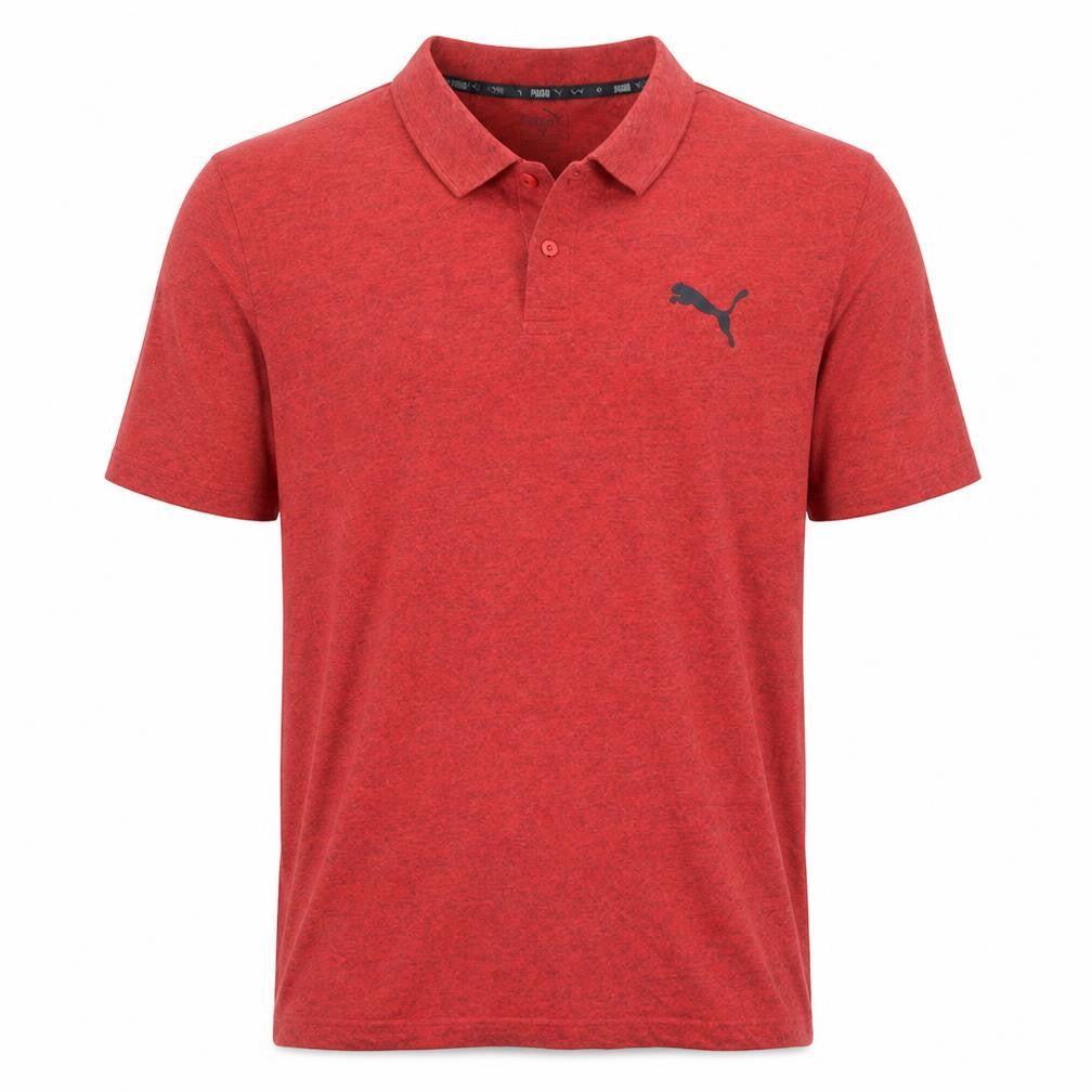 Puma Men's Red Short Sleeve Polo Shirt Size L Classic Fit