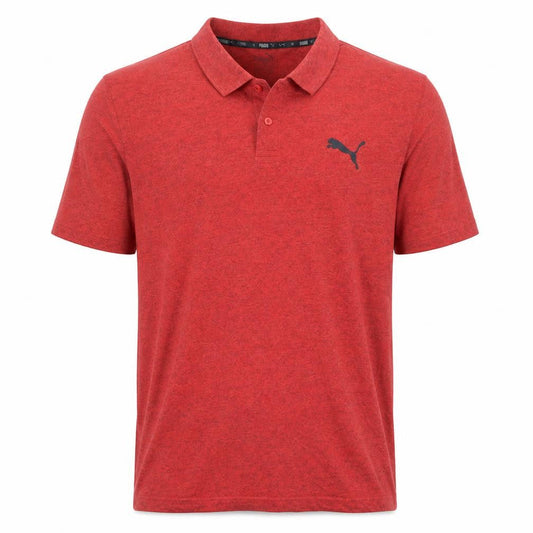 Puma Men's Red Short Sleeve Polo Shirt Size L Classic Fit