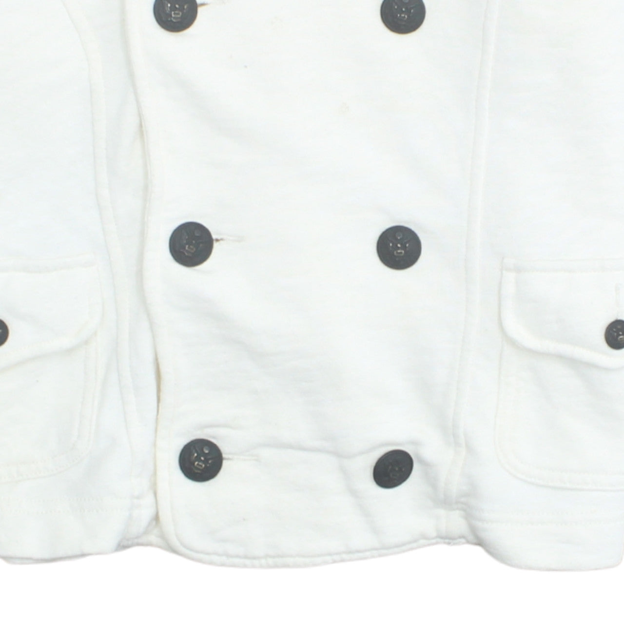 Ralph Lauren Polo Jeans Women’s White Button Full Zip Sweatshirt Jacket M
