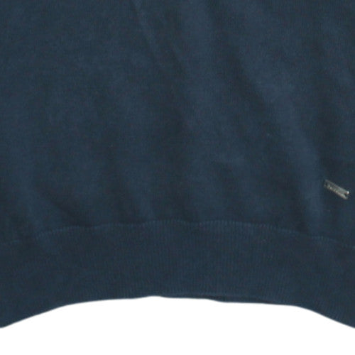 Barbour Men's Blue S Henley Cotton Knit Jumper