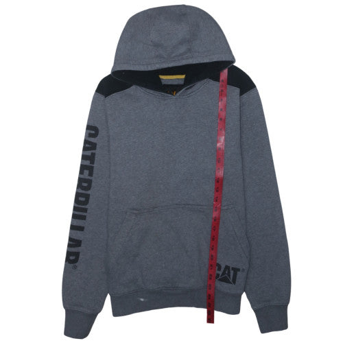Caterpillar Men’s Grey Pullover Hoodie Medium Logo Fleece Workwear