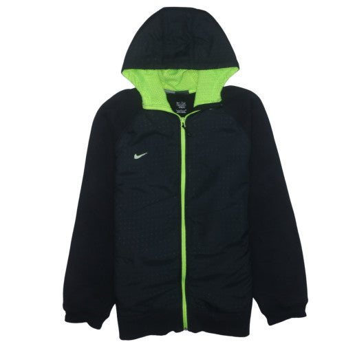 Nike Men's Black Full Zip Sports Hoodie Size L Lightweight Fleece