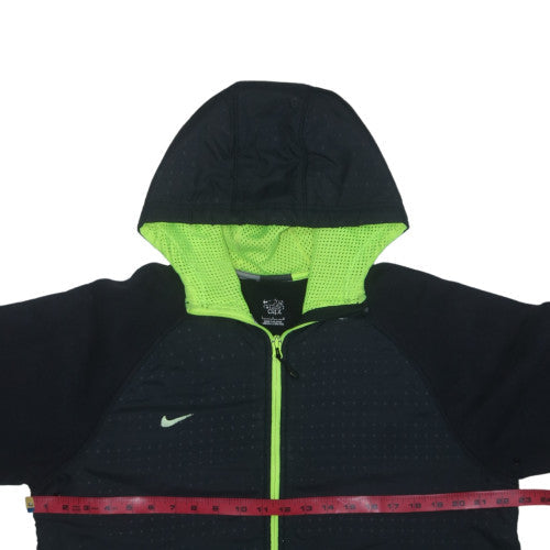 Nike Men's Black Full Zip Sports Hoodie Size L Lightweight Fleece
