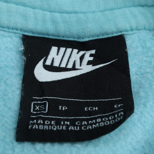 Nike Womens Blue Pullover Hoodie XS Cotton Blend Hooded Sweatshirt