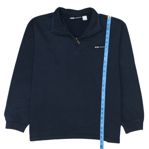 Reebok Mens Blue XL 1/4 Zip Fleece Sweatshirt Pullover