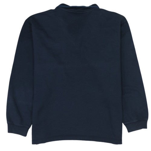 Reebok Mens Blue XL 1/4 Zip Fleece Sweatshirt Pullover